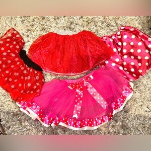Minnie Mouse Red and Pink Polka Dot Tutu Skirts